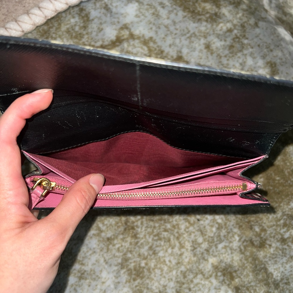 Prada Pink and Black Geometric Wallet Authentic Long Wallet - Picture 6 of 15